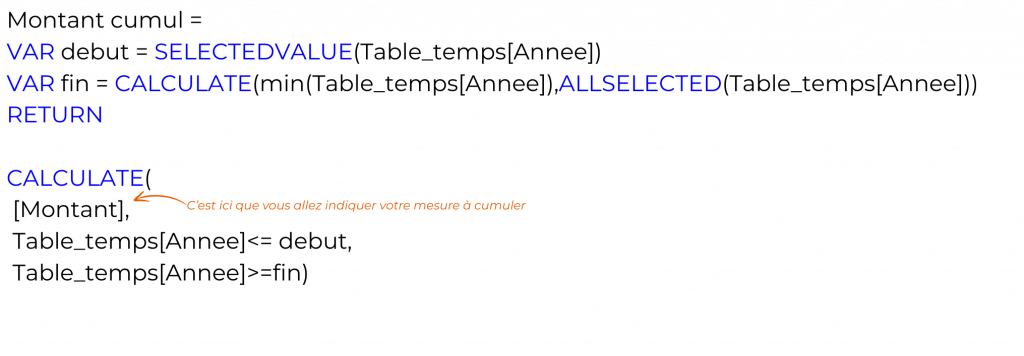 Dax faire un cumul Power BI